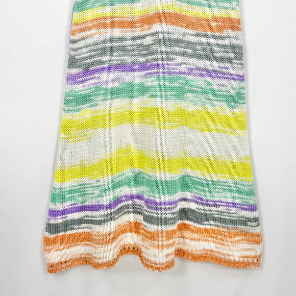 Zara Women's Multicolored Knit Sweater Maxi Midi Dress Medium Orange Purple - Picture 5 of 13